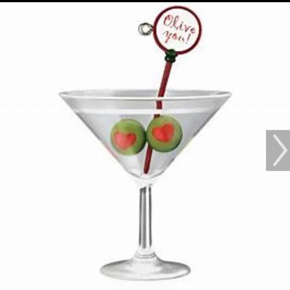 Hallmark Martini Glass Ornament with Olive Design